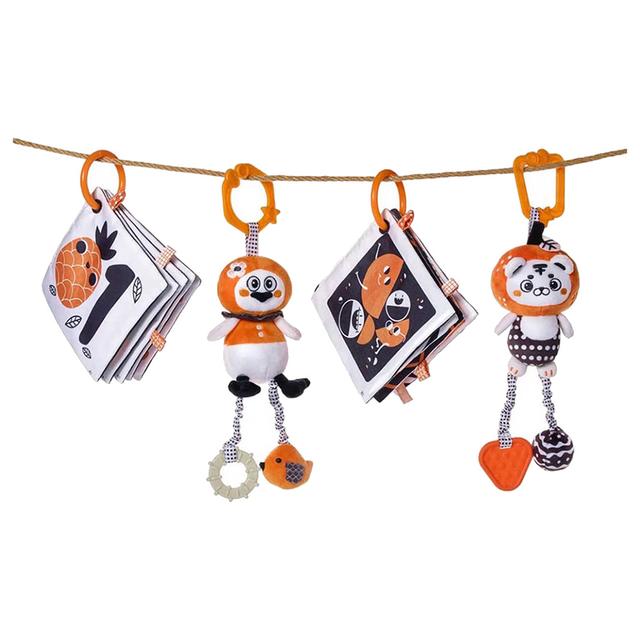 Tumama - Flash Card And Rattles - Black/White - 4pcs