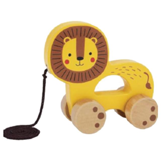 TookyToys - Wooden Lion Pull Along Toy