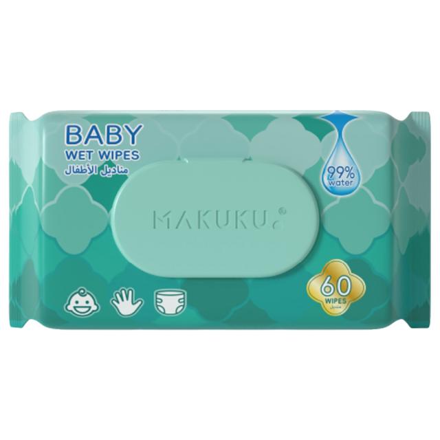 Makuku - 99% Water Based Baby Wet Wipes Wipes - 60pcs