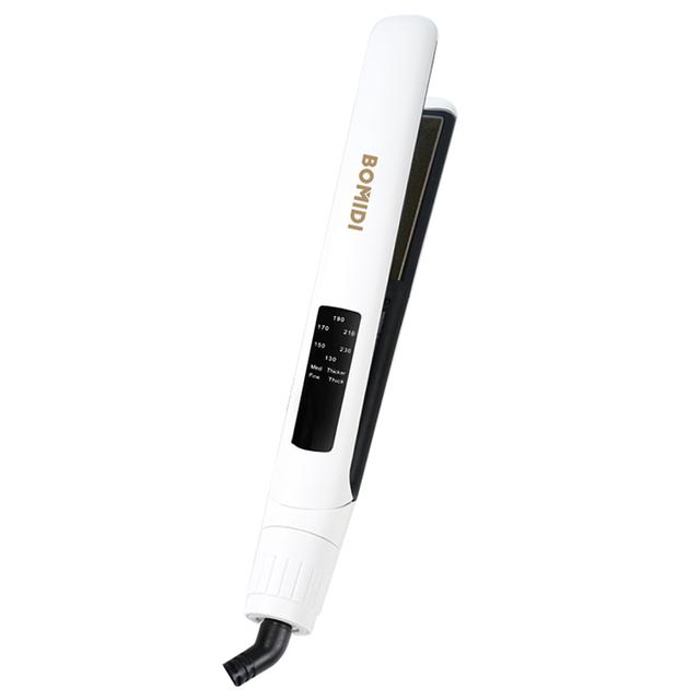 Bomidi - Hair Straightener With Bottom Rotation Gear - White