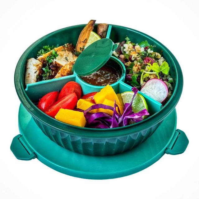 Yumbox - 3 Part Divider Poke Bowls - Kale Green