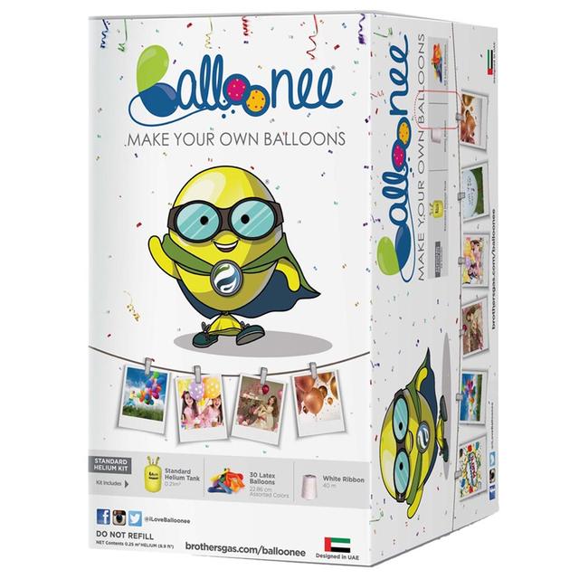 Balloonee - Standard Disposable Helium Party Kit With 30 Balloons