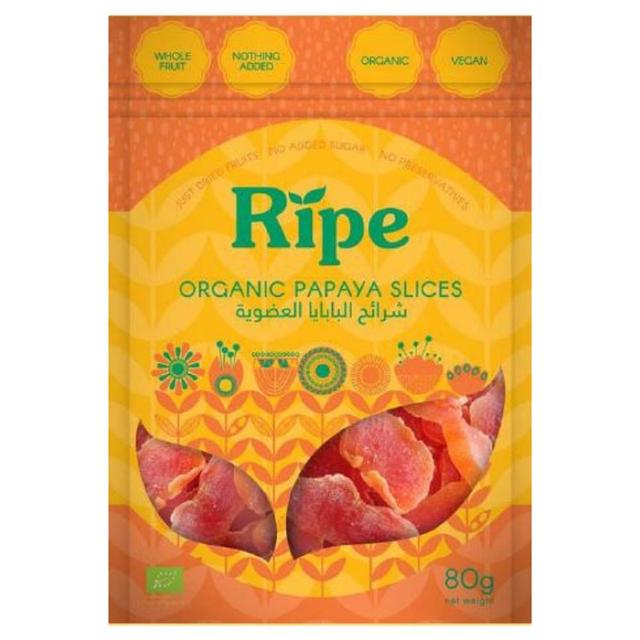 Ripe Organic - Organic Papaya Slice Dried Fruits - 80 g