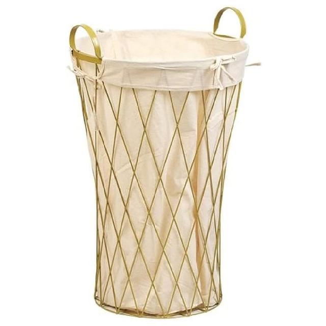 Homesmiths - Round Metal & Fabric Laundry Basket - 40 X 40 X 67cm