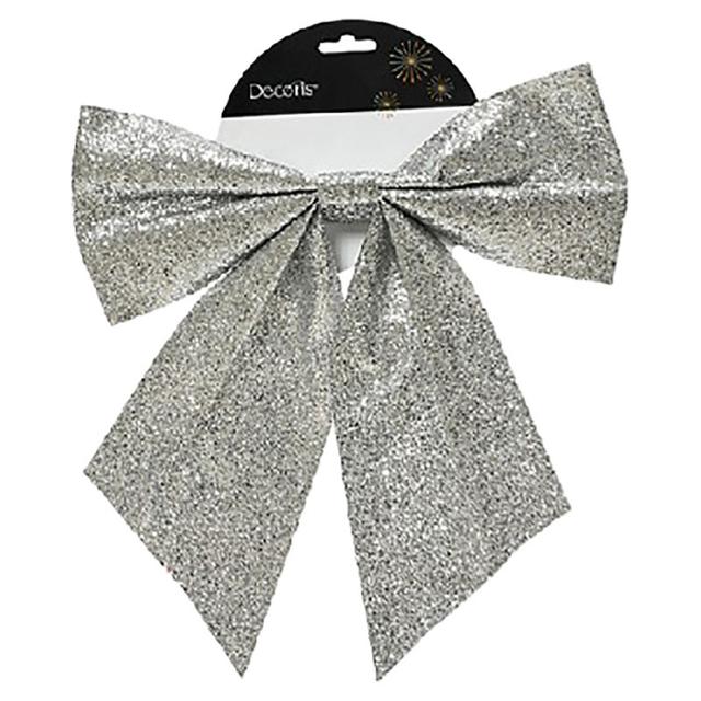 Kaemingk - Bow Polyester On Clip - 20 cm - Silver