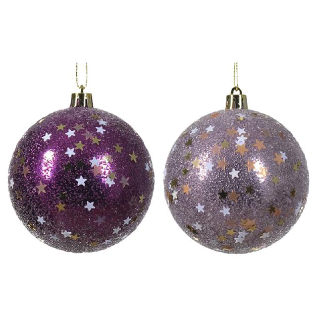 Kaemingk - Bauble Shatterproof Tree - 8 cm - Lilac Violet - Style May Vary