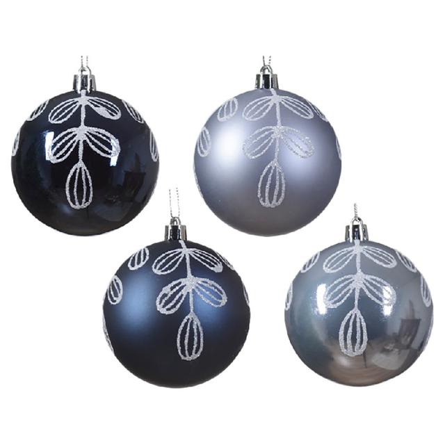 Kaemingk - Bauble Shatterproof Matt & Shiny Leaf - 8 cm - Style May Vary