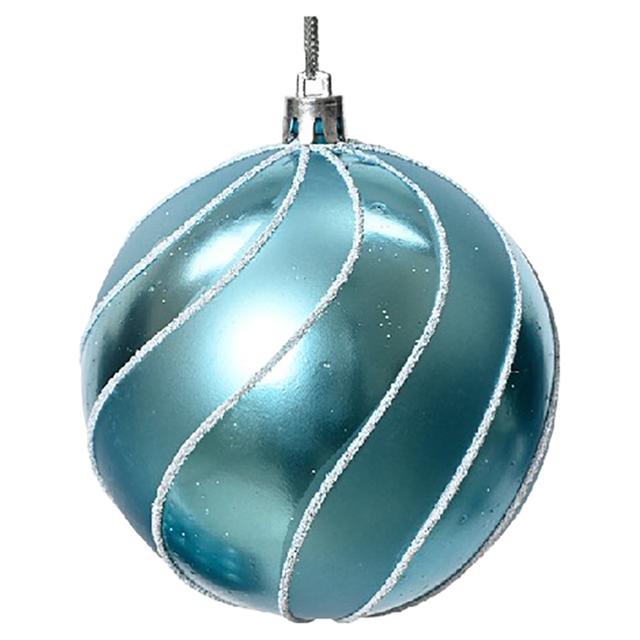 Kaemingk - Bauble On Wire Shatterproof - 8 cm - Blue