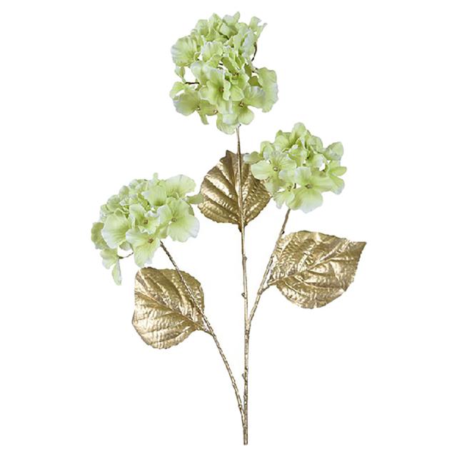 Kaemingk - Hydrangea On Stem Polyester w/ Matt - Gold/Green