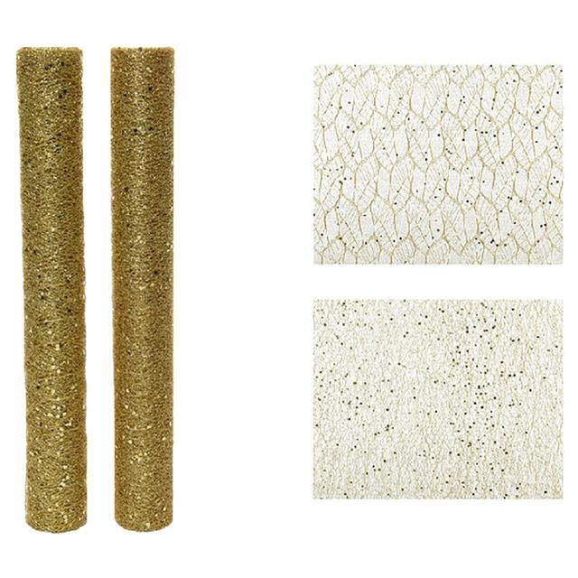 Kaemingk - Fabric Polyester Glitter Structure - Light Gold