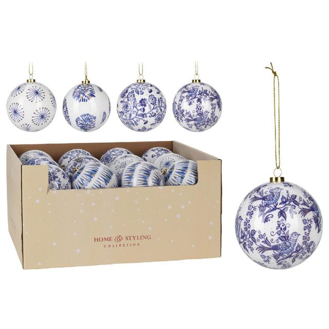 Koopman - Xmas Ball - 10 cm - Delft Blue - Style May Vary