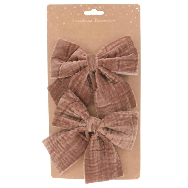 Koopman - Xmas Bow Velvet - 2pcs - Brown