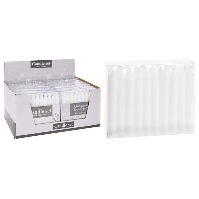 Koopman - Xmas Candle Set - 20pcs - White