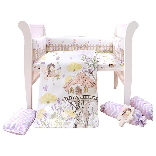 Fancy Fluff - Organic Baby Cot Bedding Set - 7pcs - Pixie Dust 