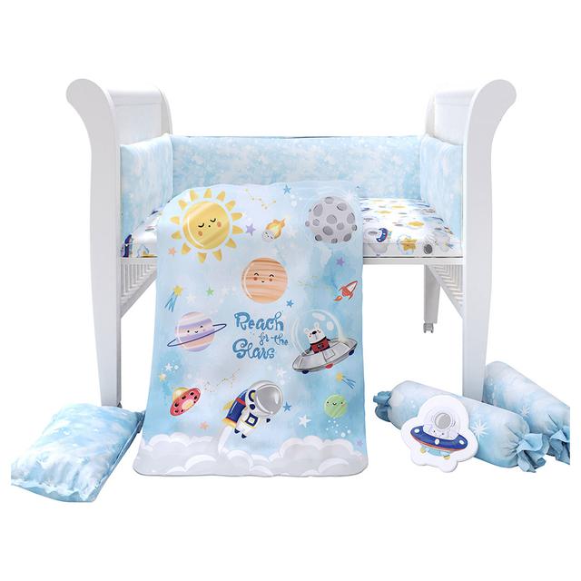 Fancy Fluff - Organic Baby Cot Bedding Set - 7pcs - Nova