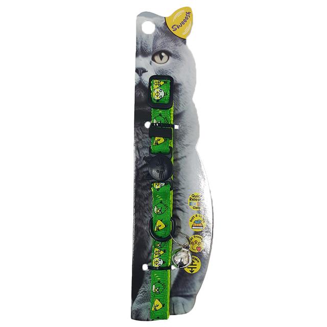 Nutrapet - Swooosh Angry Birds Nylon Safe Cat Collar - Green