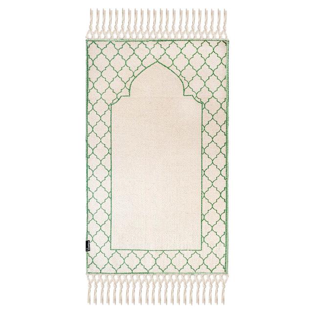 Khamsa - Arabic Style Akhdar Prayer Mat For Children 100% Cotton - Green