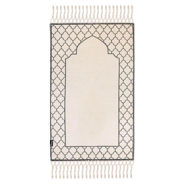 Khamsa - Arabic Style Ramadi Prayer Mat For Children 100% Cotton - Grey