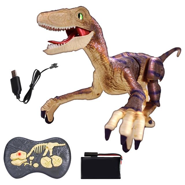 Fitto - Remote Control Velociraptor Dinosaur Toy - Brown