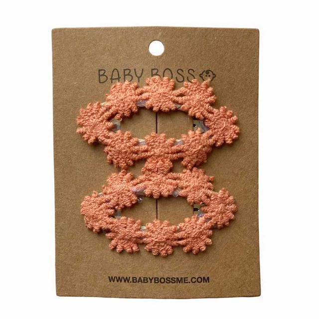 Baby Boss - Kids Hair Clip Lace Flower - Red