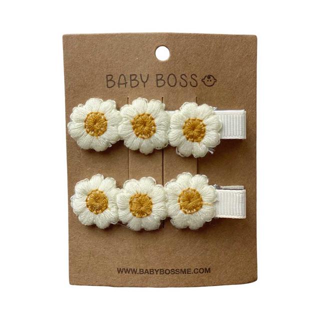 Baby Boss - Kids Hair Clip Flower - White