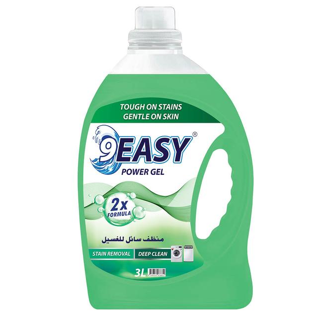 9Easy - Power Gel Laundry Liquid - Green - 3 L