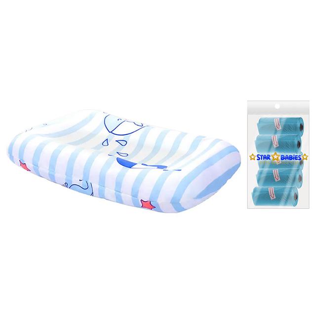 Star Babies - Printed Changing Pad With Scented Bags - Blue - 5pcs