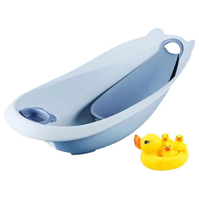 Star Babies - Smart Sling 3-Stage Bathtub - Grey With Rubber Duck Toy - Yellow - 4pcs