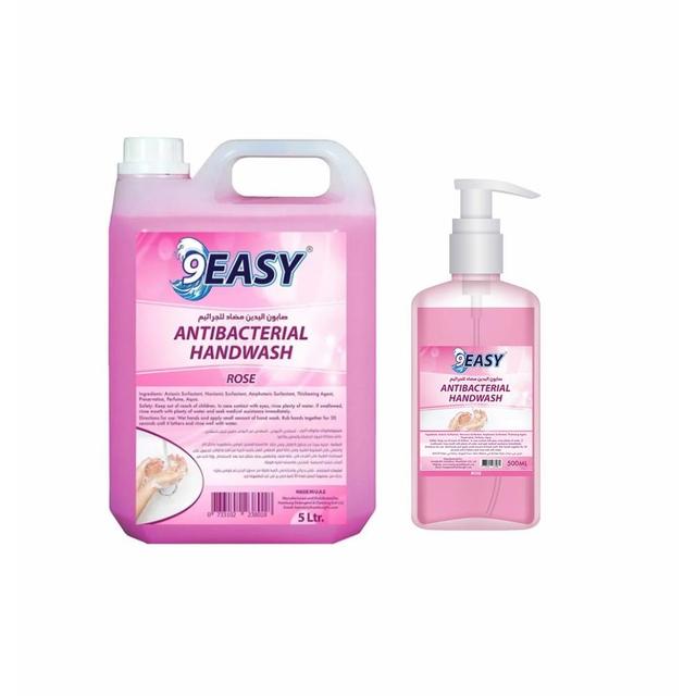 9Easy - Antibacterial Hand Wash Rose - 5L+ 500ml