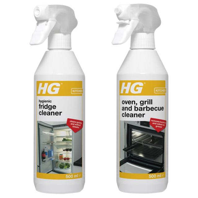 HG - Fridge Cleaner - 500ml w/ Oven Grill & Barbecue Cleaner - 500ml