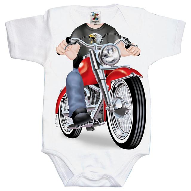 Just Add A Kid - Biker Fat Boy Printed Romper