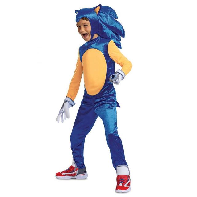 Party Centre - Deluxe Sonic Costume For Kids With Headpiece - 10-12Y