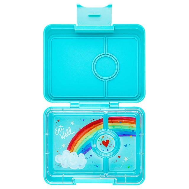 Yumbox - Rainbow 3 Compartments Snack Box - Misty Aqua