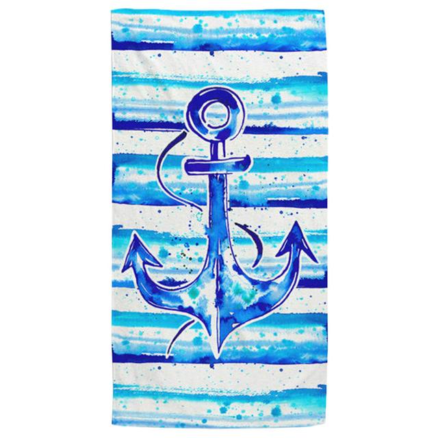 Anemoss - Anchor Patterned Beach Towel - Blue/White