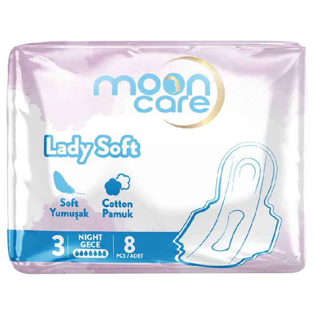 Moon Care - Lady Soft Sanitary Napkin - Night - White - 8pcs