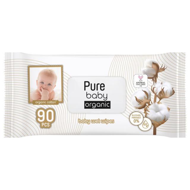 Pure Baby - Organic Baby Wet Wipes - 90pcs