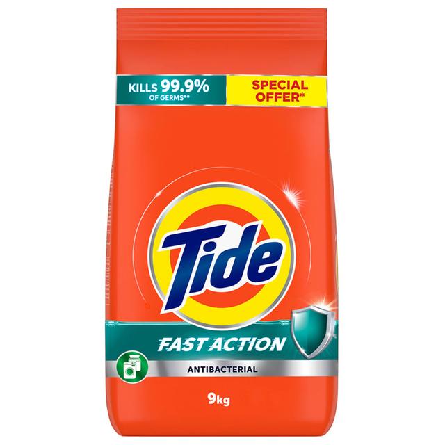 Tide - Anti-Bacterial Fast Action Laundry Detergent Powder - 9 Kg