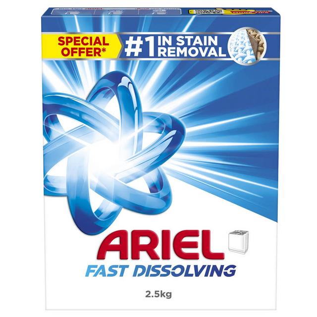 Ariel - Fast Dissolving Laundry Detergent Powder - 2.5 Kg