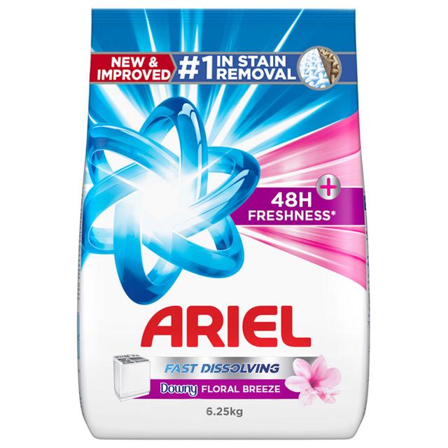 Ariel - Fast Dissolving Laundry Detergent Powder - Floral Breeze - 6.25 Kg