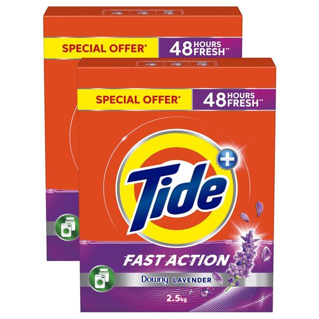 Tide - Fast Action Laundry Detergent Powder - Lavender - 2.5 Kg - Pack of 2