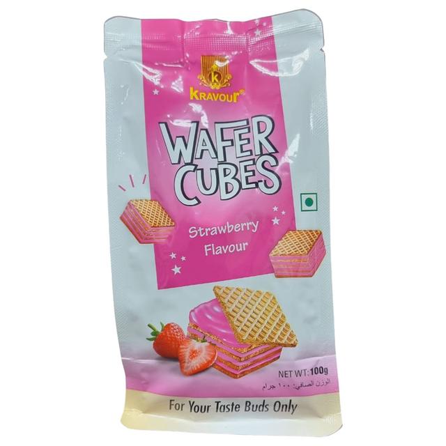 Kravour - Wafer Cubes - Strawberry - 100g