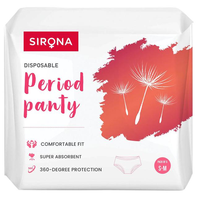 Sirona - Disposable Period Panties For Women - S/M - Pack of 5