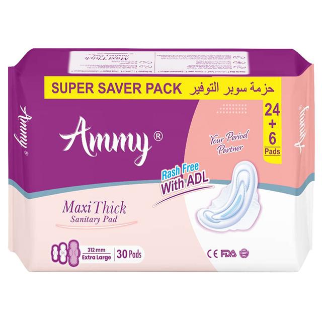 Ammy - Maxi Thick Sanitary Pad XL - 30pcs