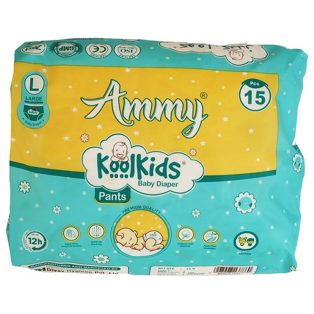 Ammy - Koolkids Baby Diaper Pants Large - 9-14kg - 15pcs