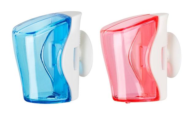 Flipper - 2 in 1 Blue & Pink Toothbrush Holder