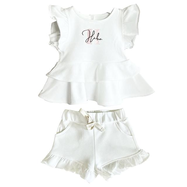 Mon.Amelissa - 2pc-Set - French Terry Coco Top & Shorts - White