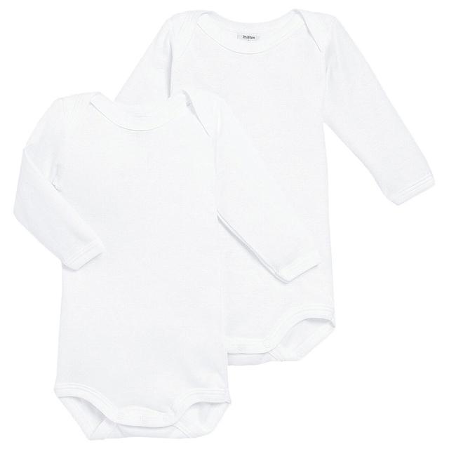 Petit Bateau - 2pc-Set - Baby's Long Sleeves Bodysuits - White