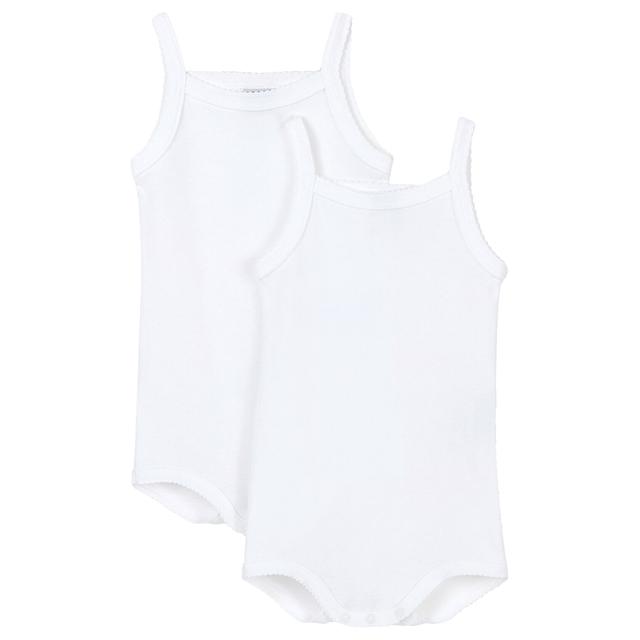 Petit Bateau - 2pc-Set - Baby Girl's Strappy Bodysuits - White