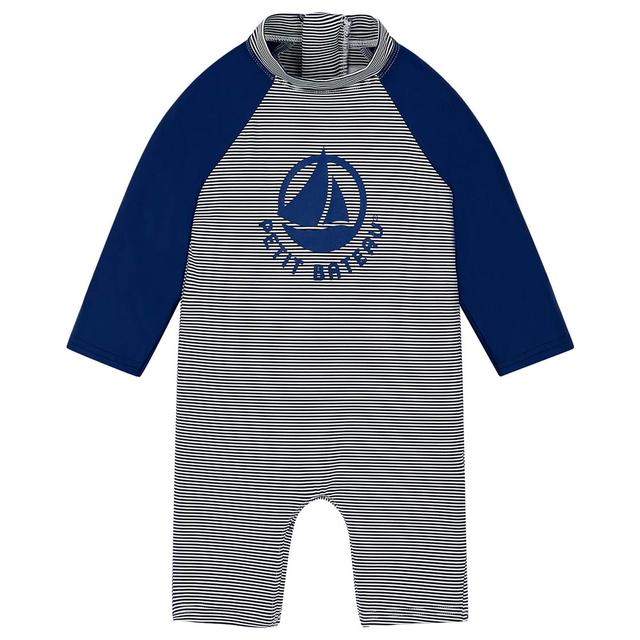 Petit Bateau - Baby's Uv-Resistant Recycled Fabric Jumpsuit - Blue/White