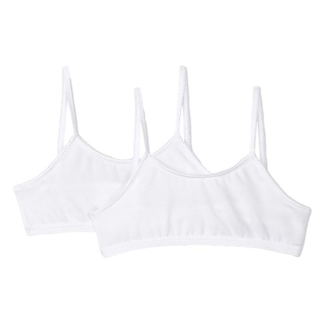 Petit Bateau - 2Pc-Set - Girls Bralettes - White